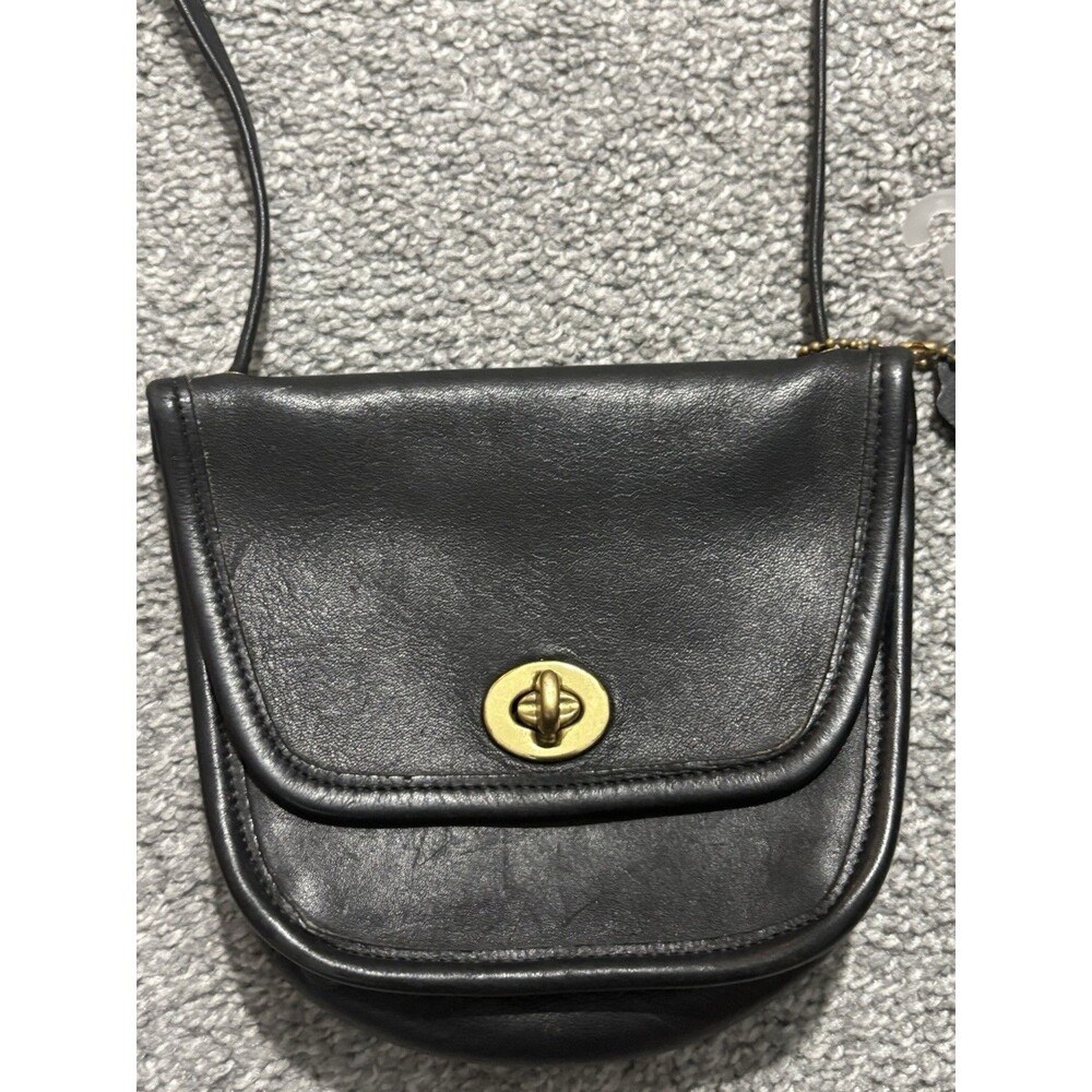 Vintage Coach Everett Small Black Crossbody Purse Handbag 9934